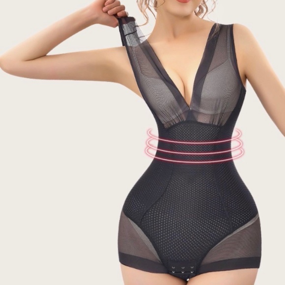 Black body suit. Girdle waist trainer snap crotch Shaper - Picture 3 of 8